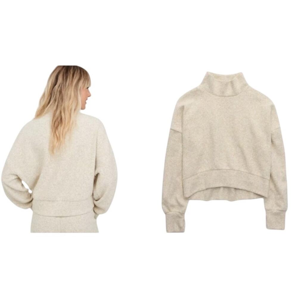 OFFLINE By Aerie Snowday Mock Neck Cropped Relaxed Fit Pullover Sweater  XL‎
